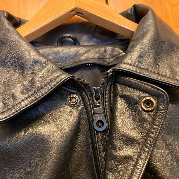 AUTHENTIC TYPE A-2 FLYER'S JACKET BLACK LEATER EXCELLENT CONDITION SIZE 42 - Picture 3 of 16